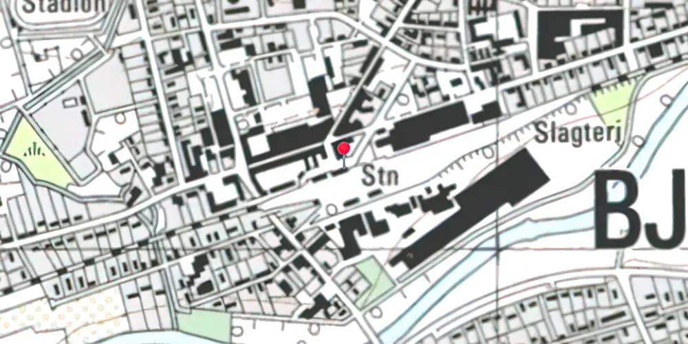 Historisk kort over Bjerringbro Station Historisk kort over Bjerringbro Station
