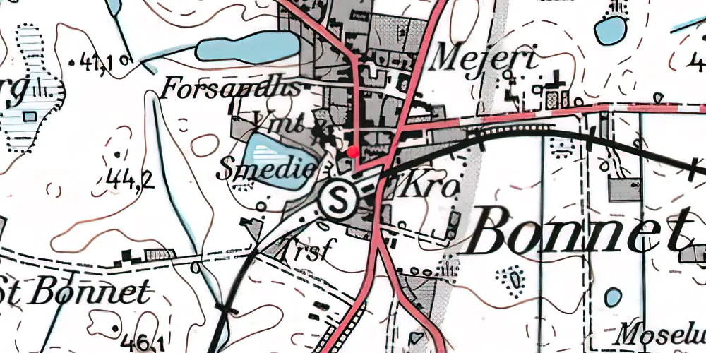 Historisk kort over Bonnet Station Historisk kort over Bonnet Station