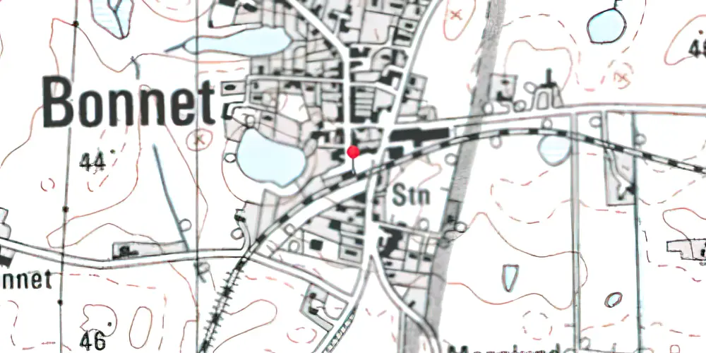 Historisk kort over Bonnet Station Historisk kort over Bonnet Station