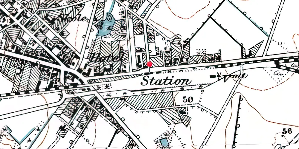 Historisk kort over Bramming Station Historisk kort over Bramming Station
