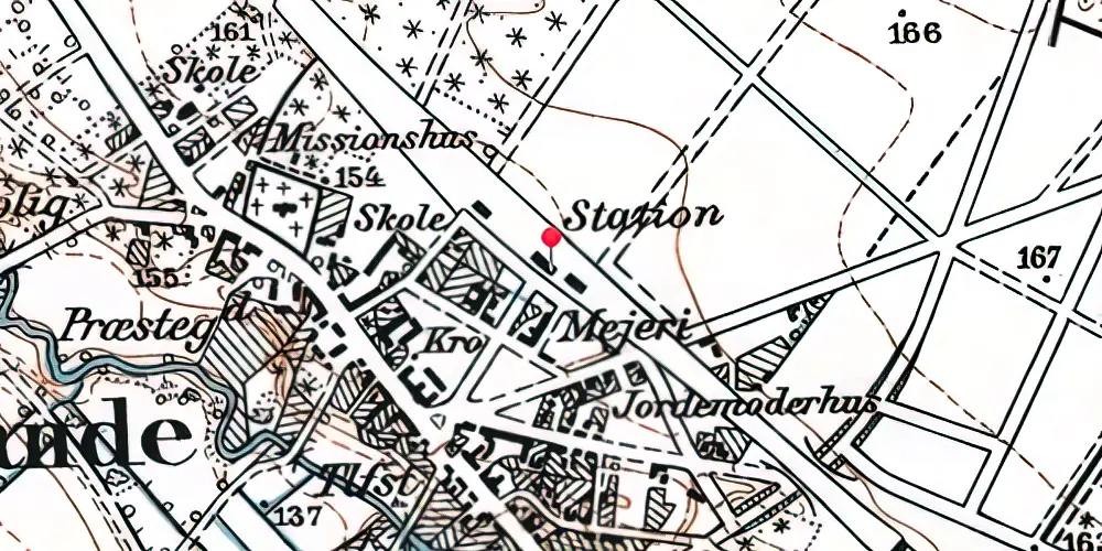Historisk kort over Brande Station Historisk kort over Brande Station