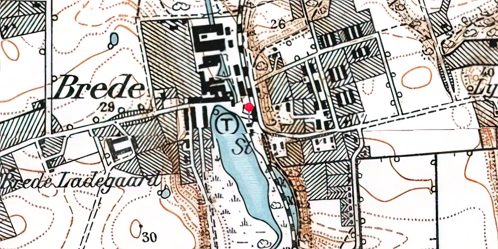 Historisk kort over Brede Station