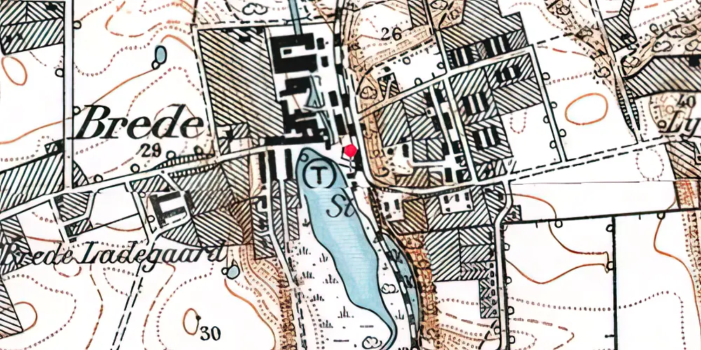 Historisk kort over Brede Station Historisk kort over Brede Station