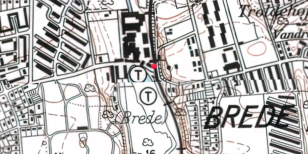 Historisk kort over Brede Station Historisk kort over Brede Station