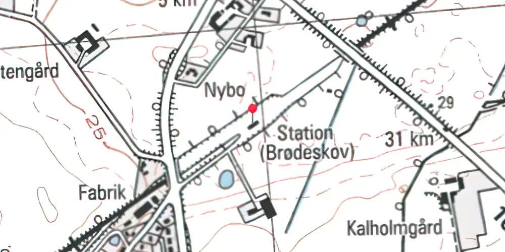 Historisk kort over Brødeskov Station Historisk kort over Brødeskov Station