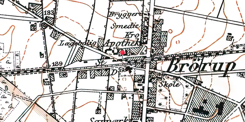Historisk kort over Brørup Station Historisk kort over Brørup Station