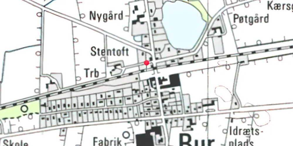 Historisk kort over Bur Trinbræt Historisk kort over Bur Trinbræt