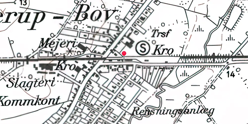 Historisk kort over Bylderup-Bov Station Historisk kort over Bylderup-Bov Station