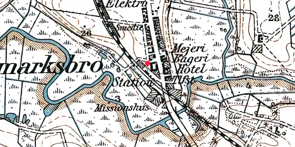 Historisk kort over Bækmarksbro Station Historisk kort over Bækmarksbro Station