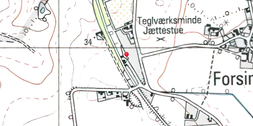 Historisk kort over Forsinge Station Historisk kort over Forsinge Station