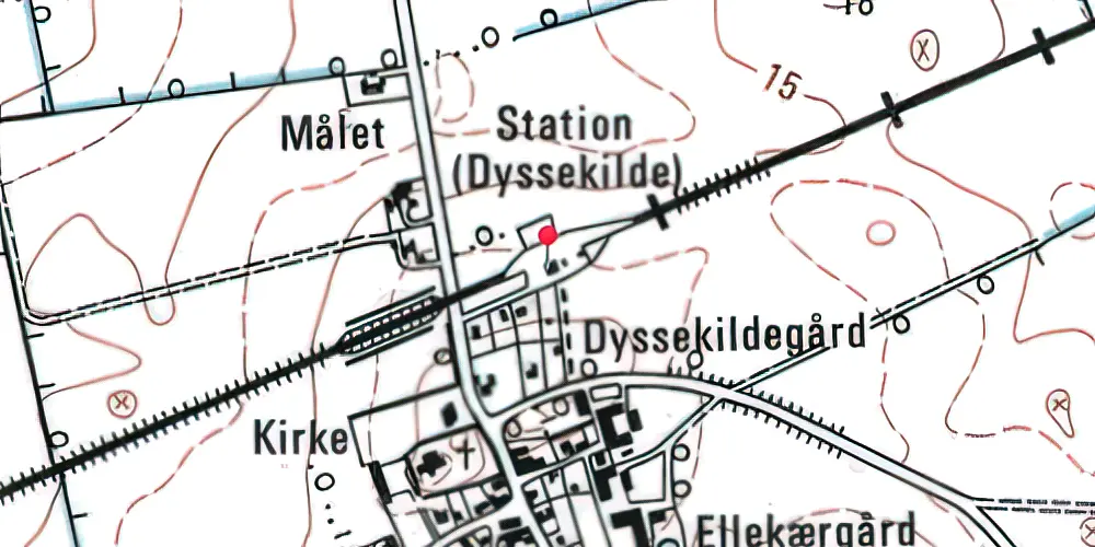 Historisk kort over Dyssekilde Station