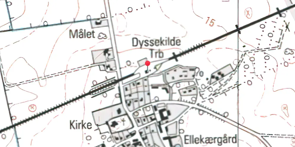 Historisk kort over Dyssekilde Station Historisk kort over Dyssekilde Station