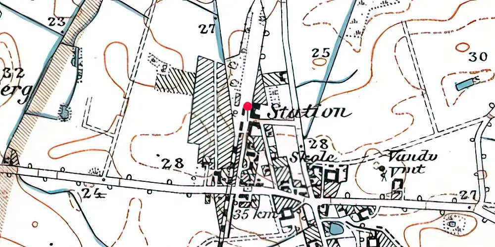 Historisk kort over Jerslev Station