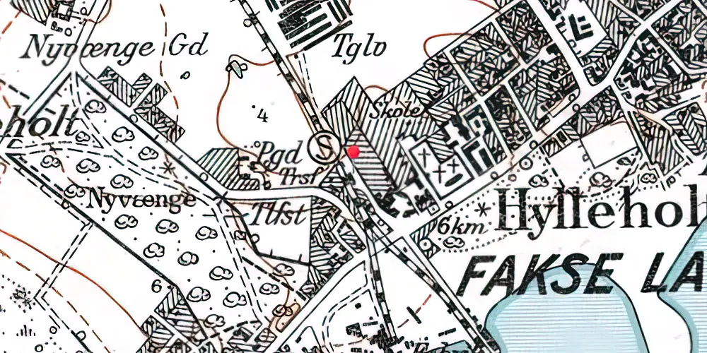 Historisk kort over Faxe Ladeplads Station Historisk kort over Faxe Ladeplads Station