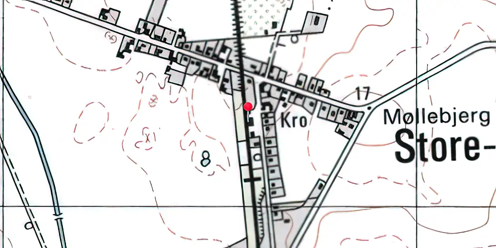 Historisk kort over Store Fuglede Station Historisk kort over Store Fuglede Station