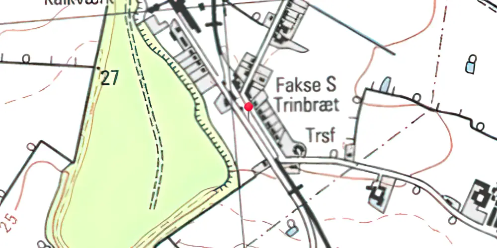 Historisk kort over Faxe Syd Trinbræt Historisk kort over Faxe Syd Trinbræt