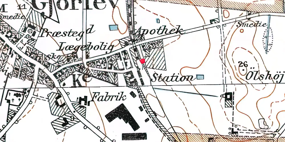 Historisk kort over Gørlev Station Historisk kort over Gørlev Station