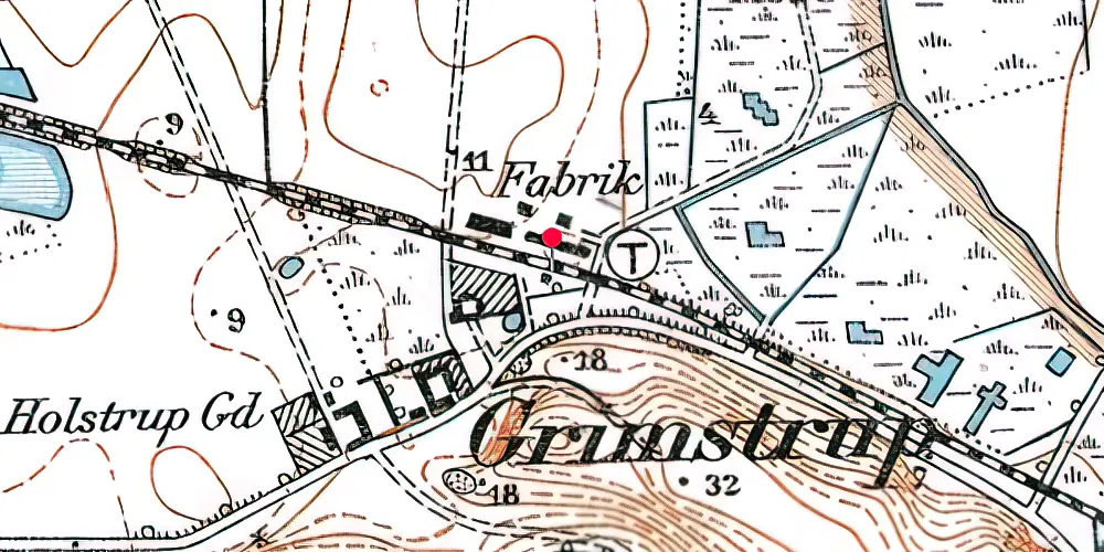 Historisk kort over Grimstrup Trinbræt Historisk kort over Grimstrup Trinbræt