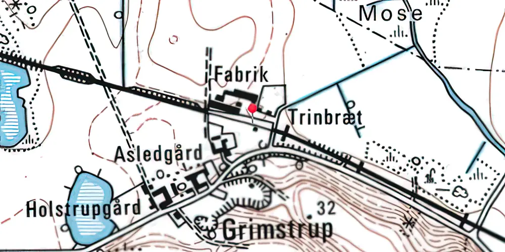 Historisk kort over Grimstrup Trinbræt Historisk kort over Grimstrup Trinbræt
