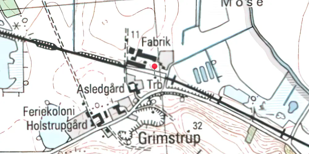 Historisk kort over Grimstrup Trinbræt Historisk kort over Grimstrup Trinbræt
