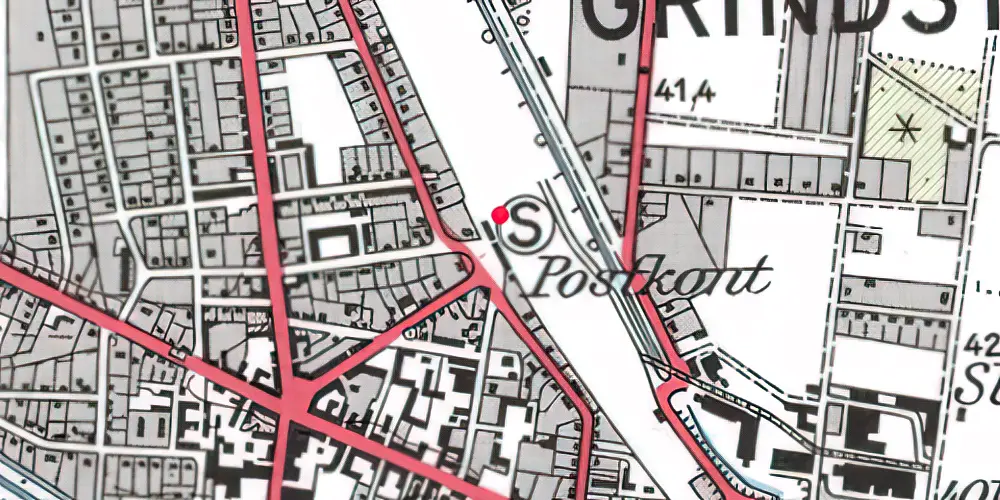 Historisk kort over Grindsted Station Historisk kort over Grindsted Station