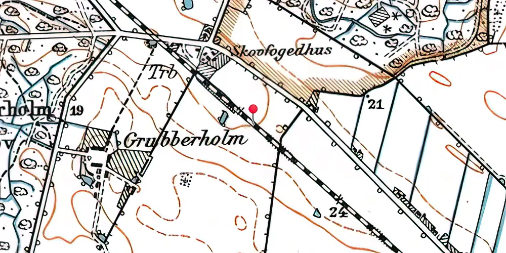 Historisk kort over Grubberholm Trinbræt Historisk kort over Grubberholm Trinbræt