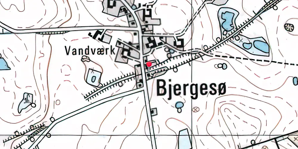 Historisk kort over Bjergesø Station Historisk kort over Bjergesø Station