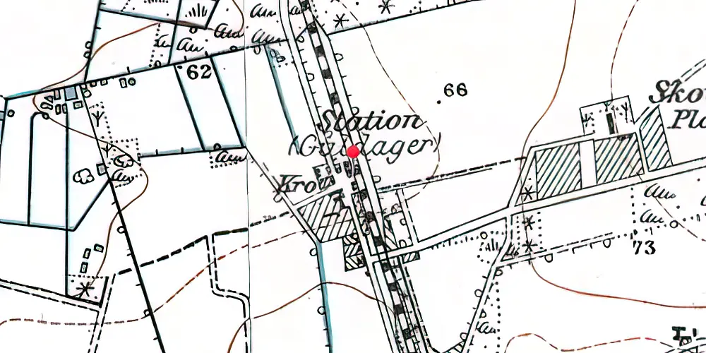 Historisk kort over Guldager Station Historisk kort over Guldager Station