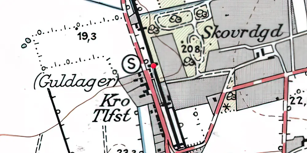 Historisk kort over Guldager Station Historisk kort over Guldager Station