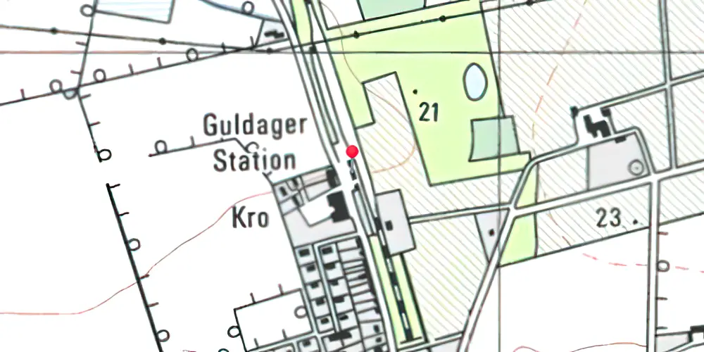 Historisk kort over Guldager Station Historisk kort over Guldager Station