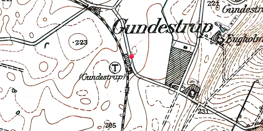 Historisk kort over Gunnestrup Station Historisk kort over Gunnestrup Station