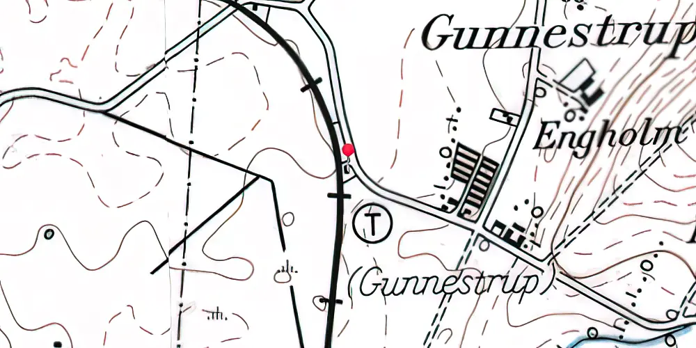 Historisk kort over Gunnestrup Station Historisk kort over Gunnestrup Station