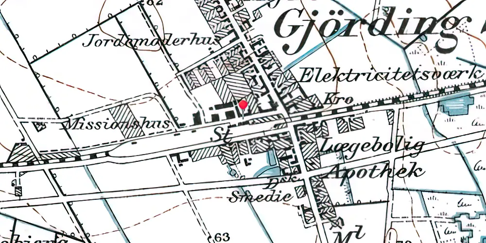 Historisk kort over Gørding Station Historisk kort over Gørding Station