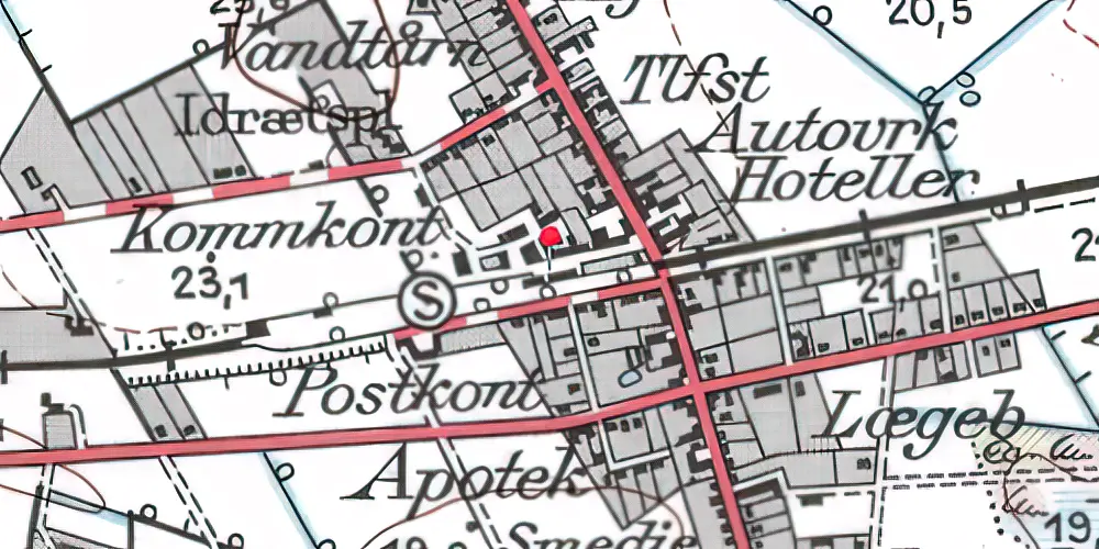 Historisk kort over Gørding Station Historisk kort over Gørding Station