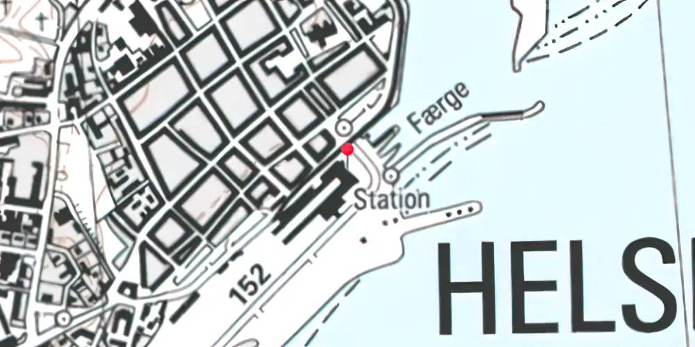Historisk kort over Helsingør Banegård