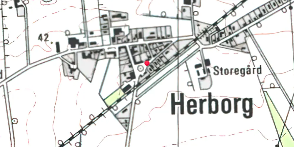 Historisk kort over Herborg Station Historisk kort over Herborg Station