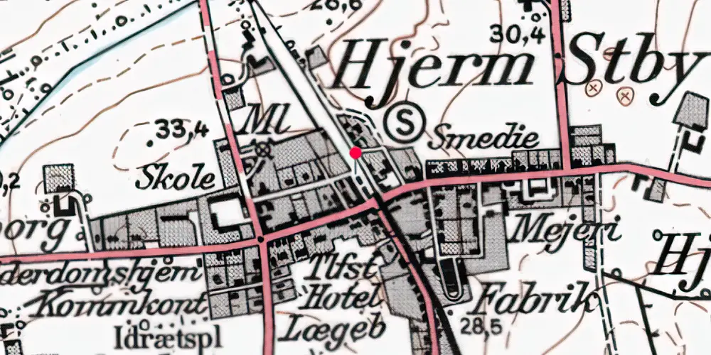 Historisk kort over Hjerm Trinbræt Historisk kort over Hjerm Trinbræt