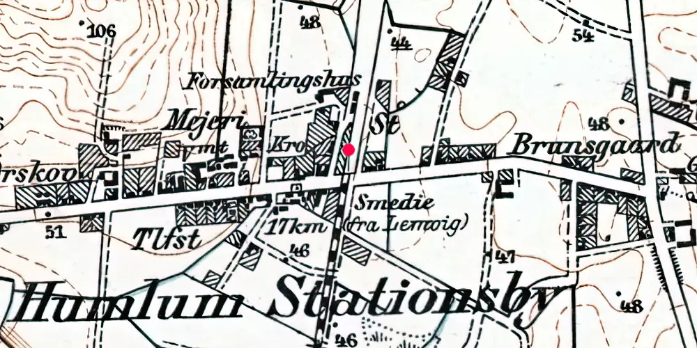 Historisk kort over Humlum Trinbræt Historisk kort over Humlum Trinbræt