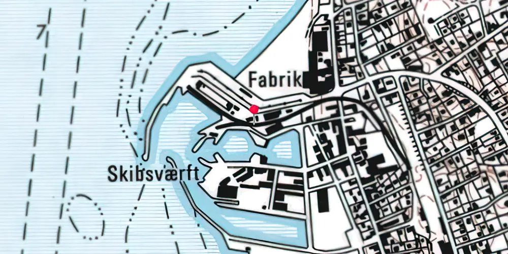 Historisk kort over Hundested Havn Trinbræt Historisk kort over Hundested Havn Trinbræt