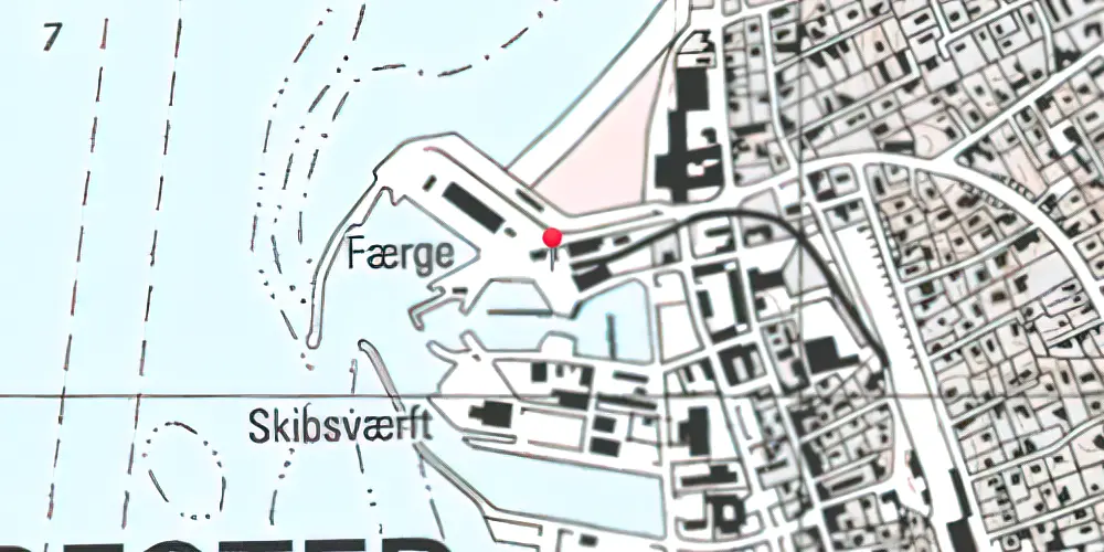 Historisk kort over Hundested Havn Trinbræt Historisk kort over Hundested Havn Trinbræt