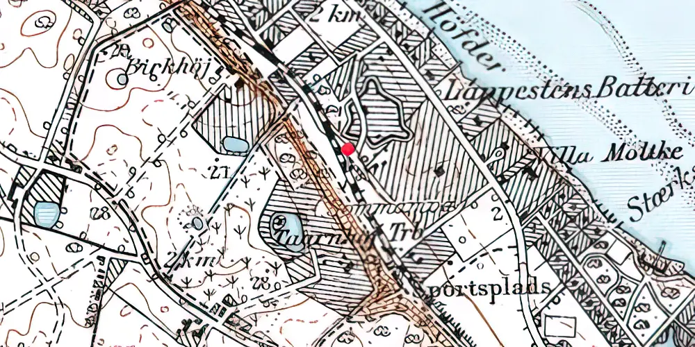 Historisk kort over Højstrup Trinbræt Historisk kort over Højstrup Trinbræt