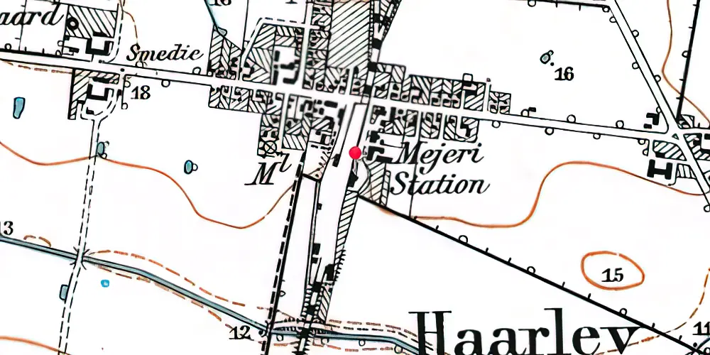 Historisk kort over Hårlev Station Historisk kort over Hårlev Station