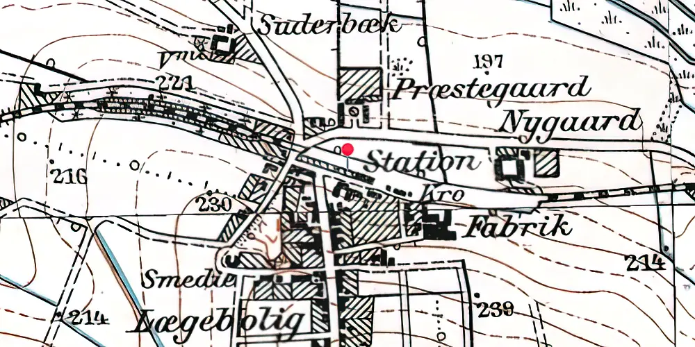 Historisk kort over Ikast Station Historisk kort over Ikast Station