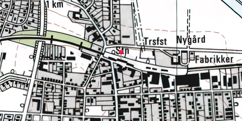 Historisk kort over Ikast Station Historisk kort over Ikast Station