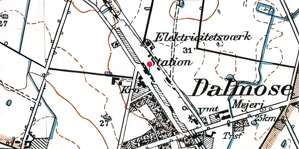Historisk kort over Dalmose Station Historisk kort over Dalmose Station