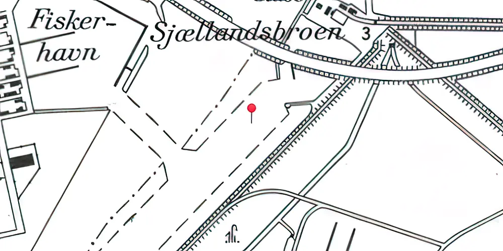 Historisk kort over Kalvebod Teknisk Station Historisk kort over Kalvebod Teknisk Station