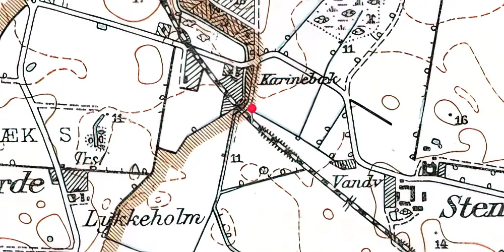 Historisk kort over Karinebæk Trinbræt Historisk kort over Karinebæk Trinbræt