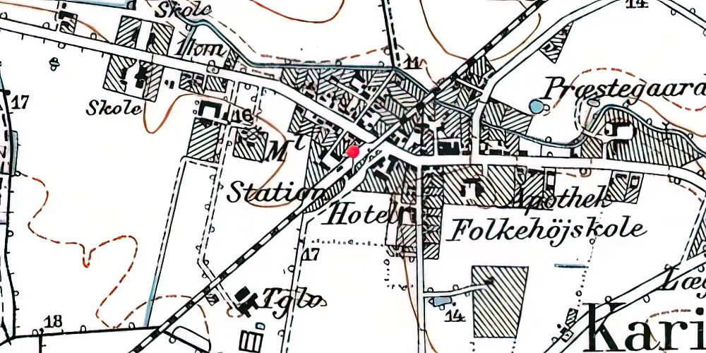 Historisk kort over Karise Station Historisk kort over Karise Station