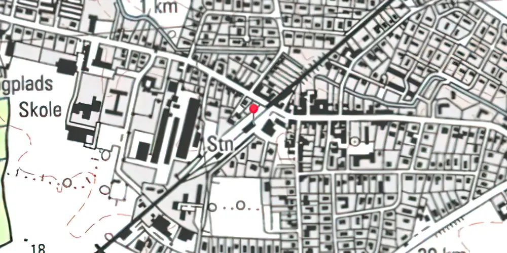 Historisk kort over Karise Station