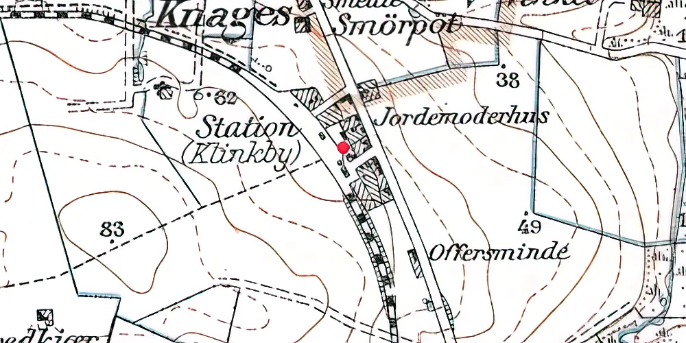 Historisk kort over Klinkby Station Historisk kort over Klinkby Station